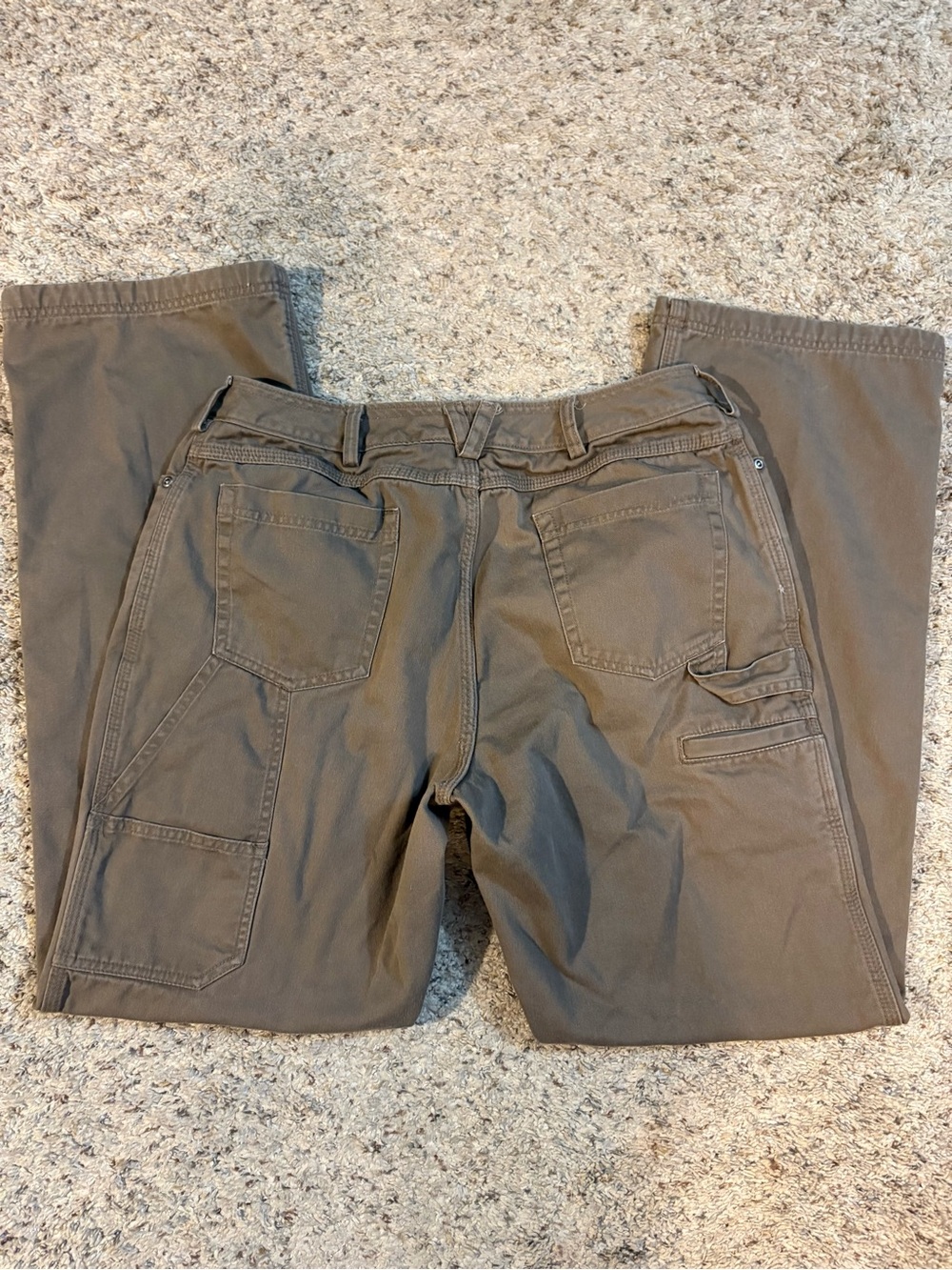 Duluth Trading Co. Women's Straight-Leg Flannel Lined Cargo Jeans Brown 14 x 33 - Picture 4 of 11